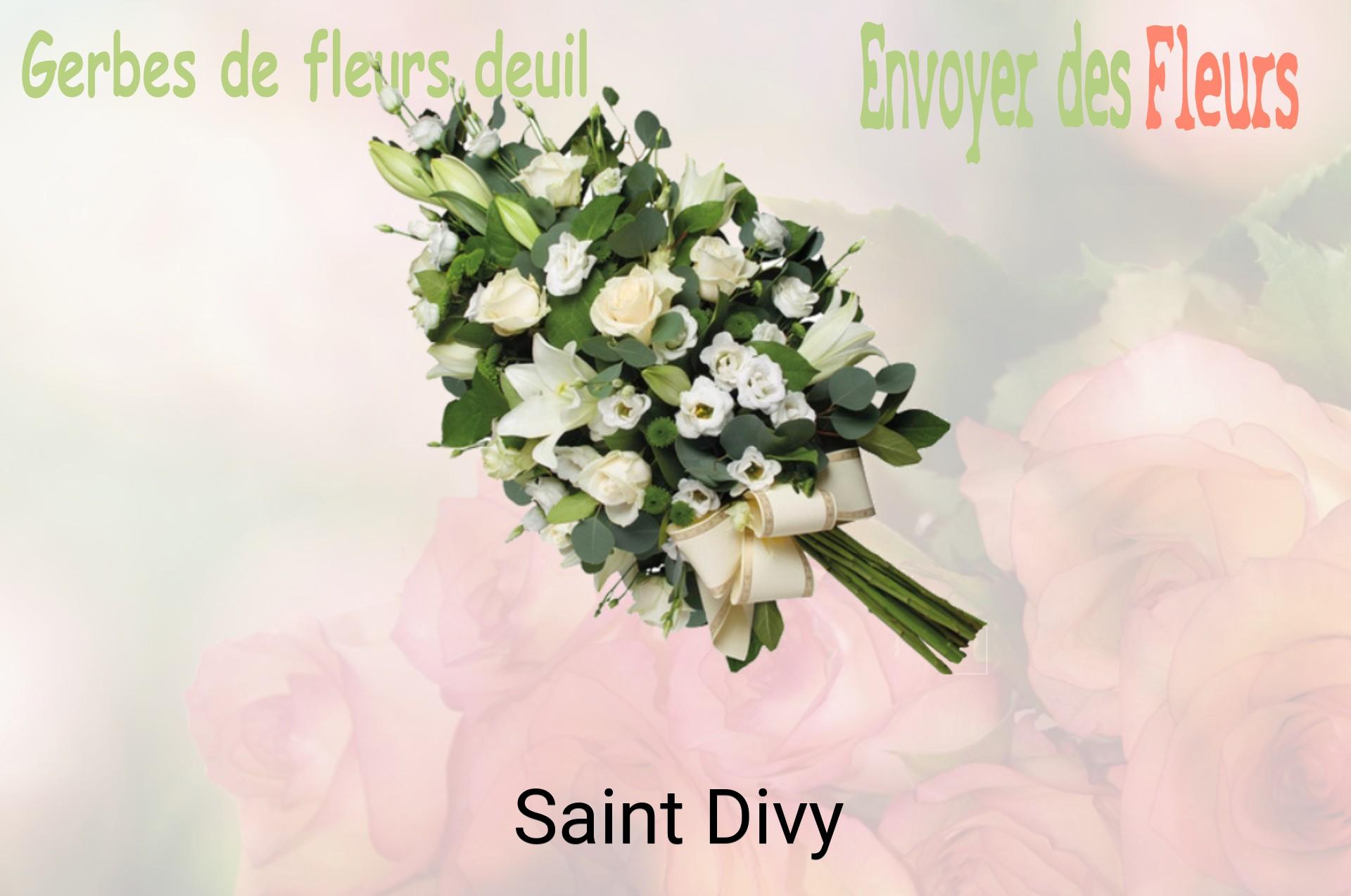 Gerbe de fleurs de deuil livrée à Saint-Divy